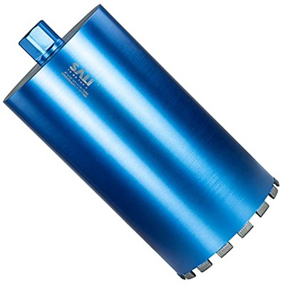 SALI Wet Diamond Core Drill Bits 8"/205mm Diameter Core Drill Bit, 15"/380mm Depth Drilling Bit, 1-1/4-7" Thread Core Bit Turbo Laser-Welded Segments For Concrete Cured With Rebar, Brick, Block, Masonry, Stone